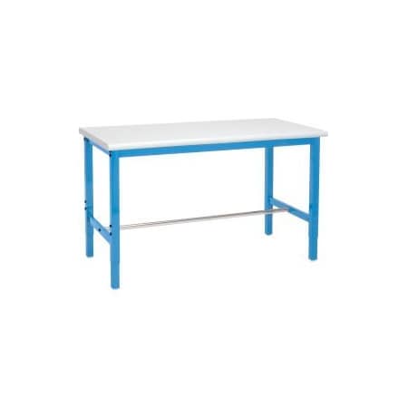 GLOBAL EQUIPMENT 72 x 30 Adjustable Height Workbench Square Tube Leg - ESD Safety Edge - Blue 607267BL
